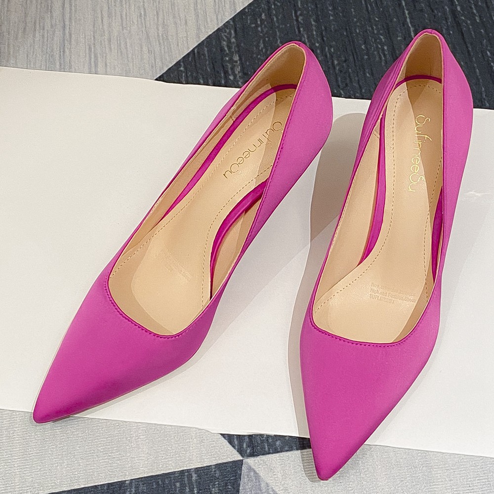 Elegant New Office Women Pumps Sexy Thin High Heel Dress Woman Party Wedding Shoes Stiletto Red Green Ladies Satin Shoes O0007