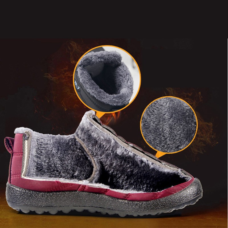 waterproof winter women boots plus size 45 couple snow boots women shoes non-slip bottom keep warm mother casual shoes