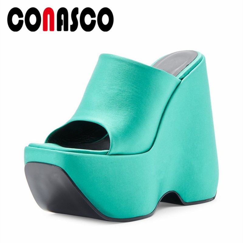 CONASCO New Sexy Women Sandals Piece High Heels Platforms Summer Party Wedding Shoes Woman Night Club Prom Pumps Sandals