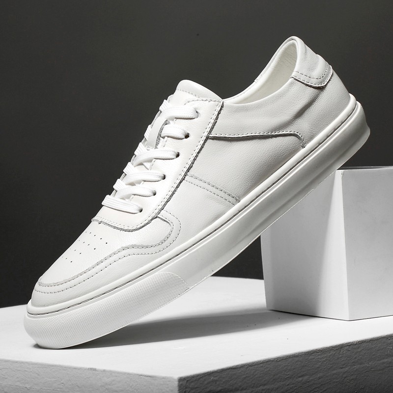 Spring new white shoes men's shoes tide wild men's Korean casual shoes genuine white formal shoes lace up student sneakers