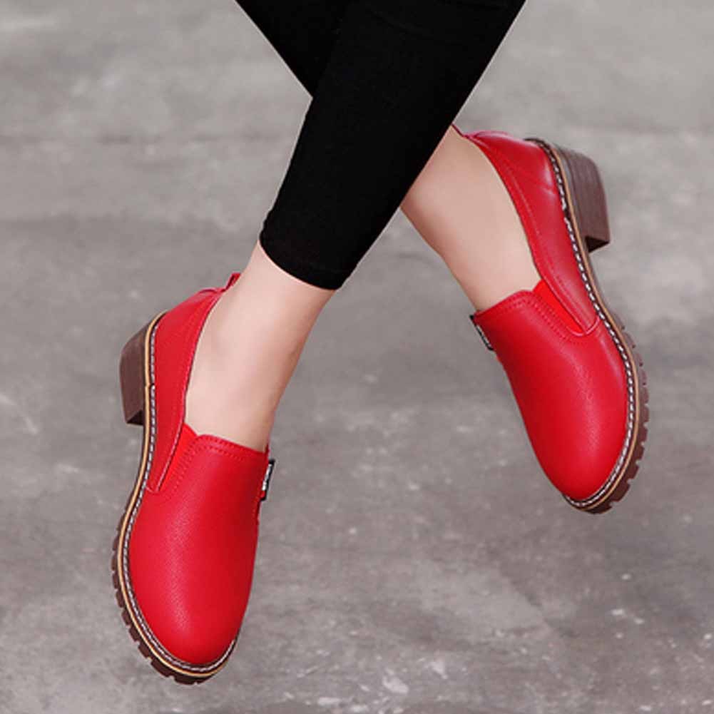 New Women Shoes Autumn Girls Oxford Shoes Waterproof Female PU Leather Shoes Causal Lesies