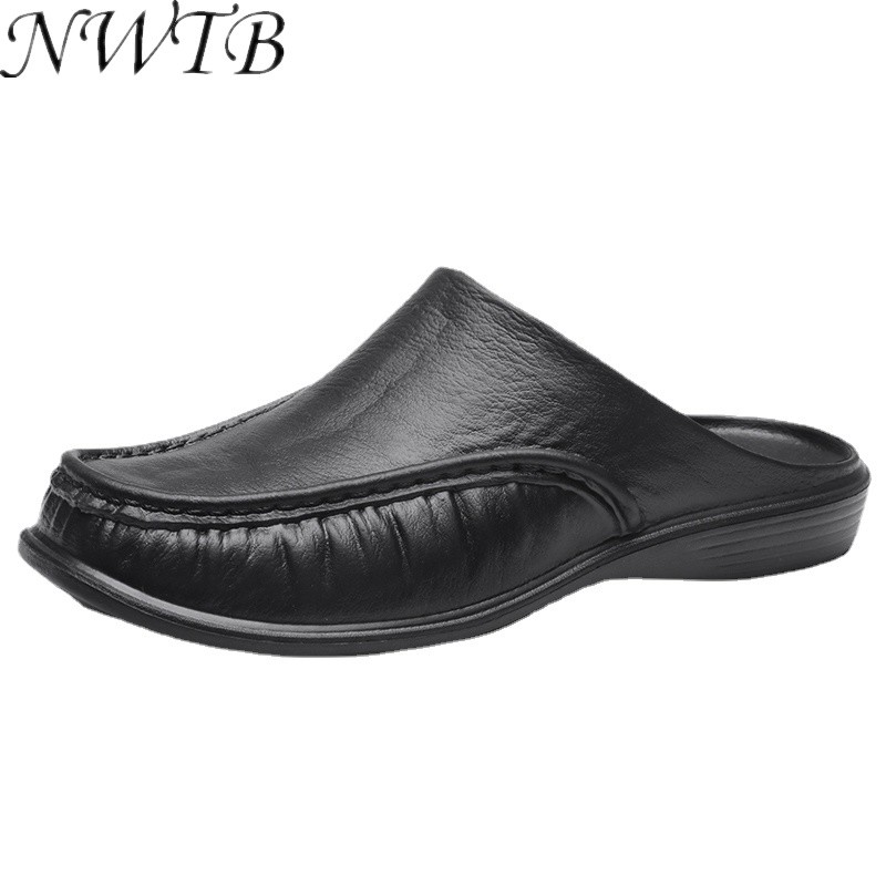 Men Slippers Slip On Flat Shoes Fashion Beach Sandals Home Shoes Size 40-47 Slippers For Home Men Autumn Casual Shoes Loafers