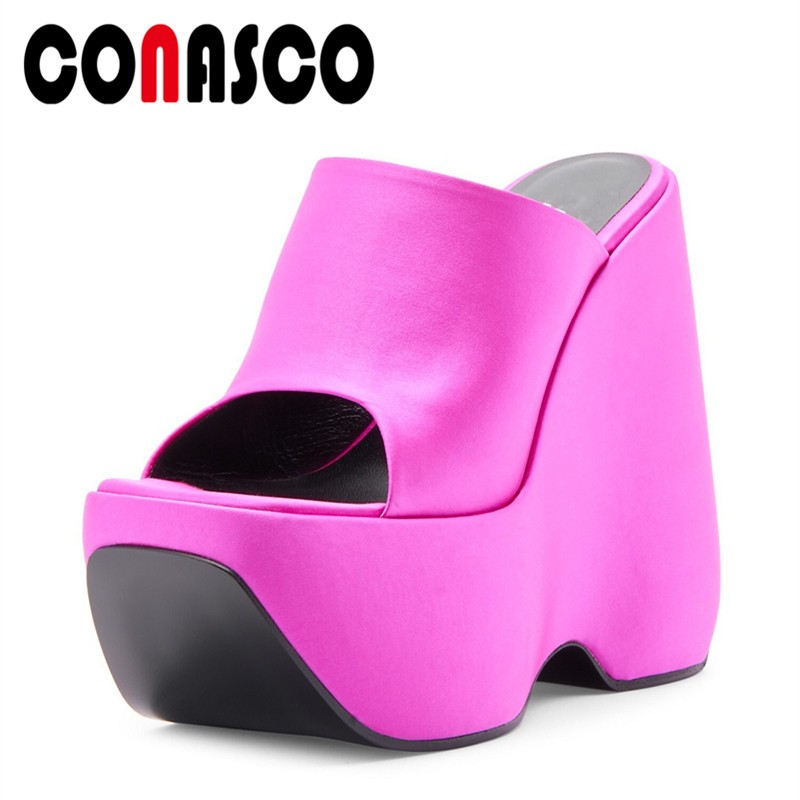 CONASCO New Sexy Women Sandals Piece High Heels Platforms Summer Party Wedding Shoes Woman Night Club Prom Pumps Sandals