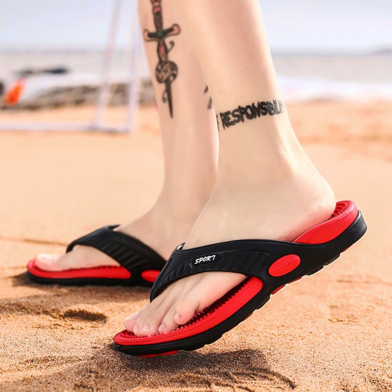 Men's EVA Flip Flops Summer Outside Men's Massage Slippers Beach Casual Sandal Casual Shoes Size 40-42