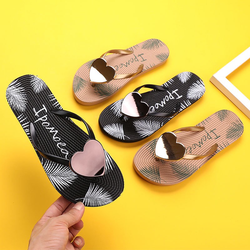 2022 New Love Flip Flops Women Beach Shoes Bohemian Beach Flip Flops Summer Men Slippers Massage Sandals Comfortable Shoes