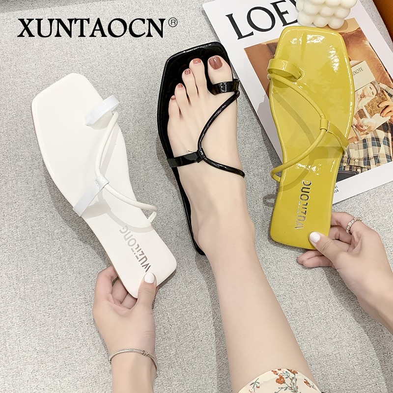 Women Summer Slippers Female Outdoor Fashion Flat Slides Euro and American Tide Rubber Soled Ladies Non-slip Slippers Selling