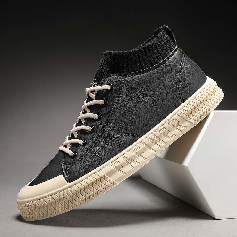 Men's Casual Leather Sneakers Thick Sole Warm Daily Shoes 2019 New Autumn/Winter Collection