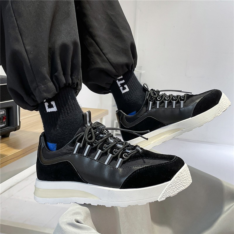 Men's casual shoes spring and autumn new men's formal shoes lace up trend soft-soled lightweight student sports white shoes