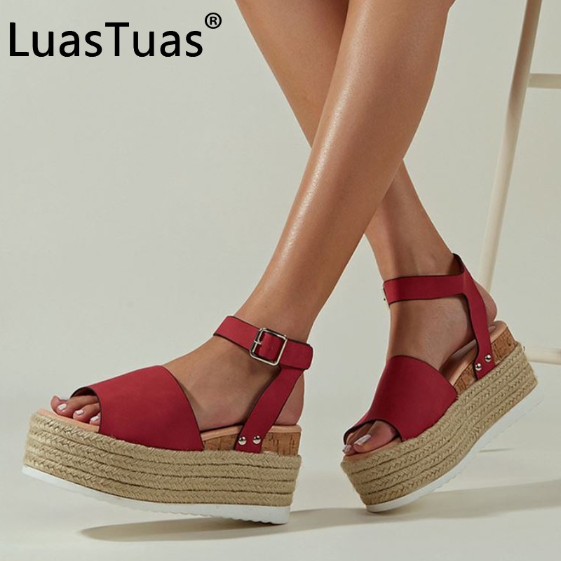 LuasTuas Women Sandals Fashion Platform Summer Wedges Shoes for Woman Ins Thick Bottom Lady Casual Daily Shoes Size 36-43