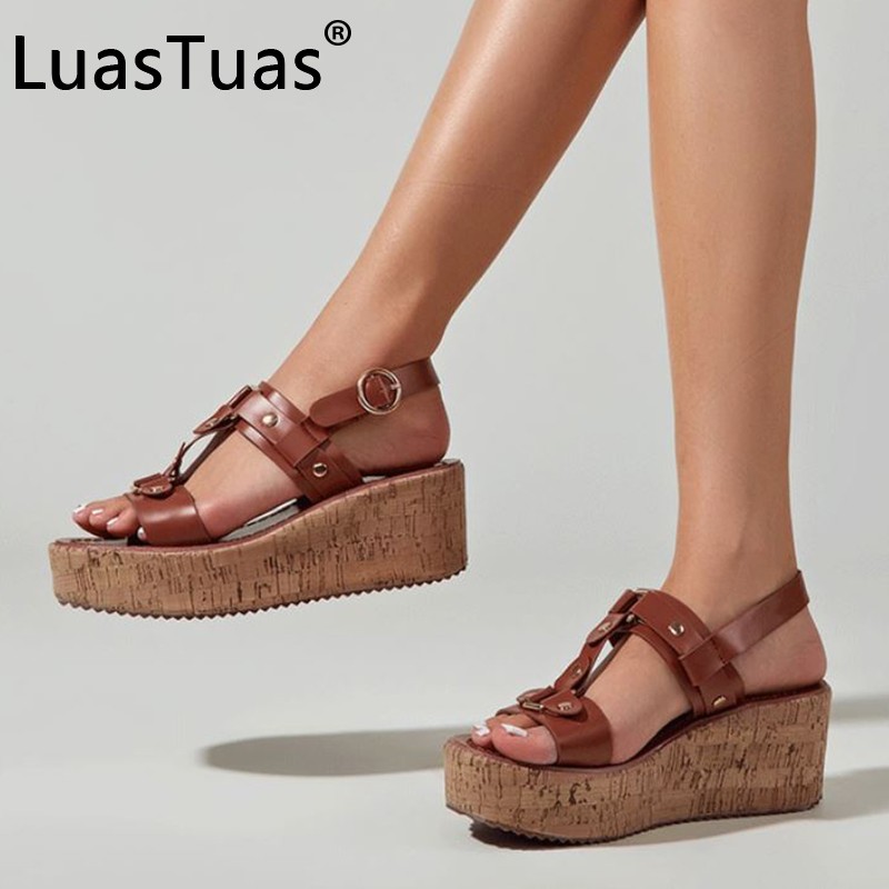 LuasTuas Size 36-43 Women Sandals 2022 Ins Fashion Platform High Heels Summer Shoes For Woman Office Lady Daily Footwear