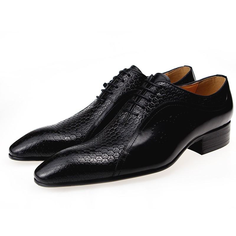 Formal leather men evening wedding shoes comfortable high quality classic side carving shoes for men black brown brogue