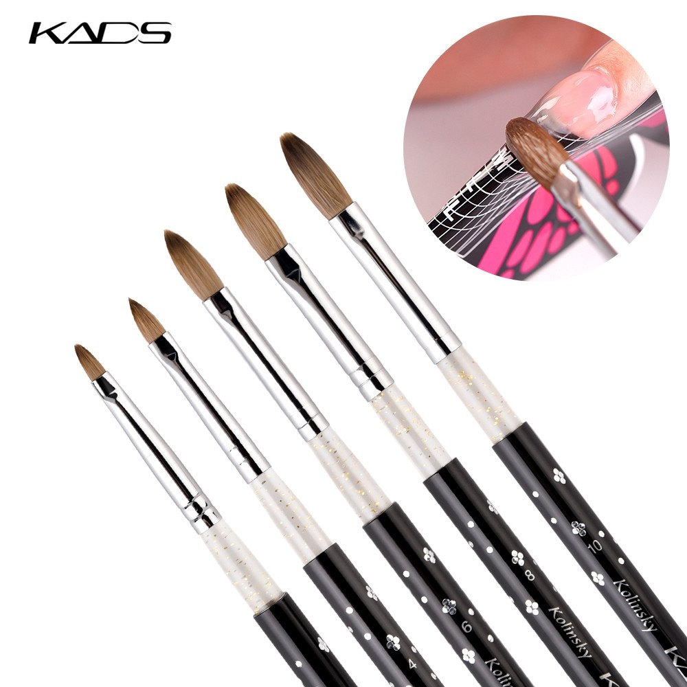 KADS Kolinsky Acrylic Brush Size 2#/4#/6#/8#/10# Acrylic Brush Professional Black Kolinsky Sable Acrylic Nail Brushes