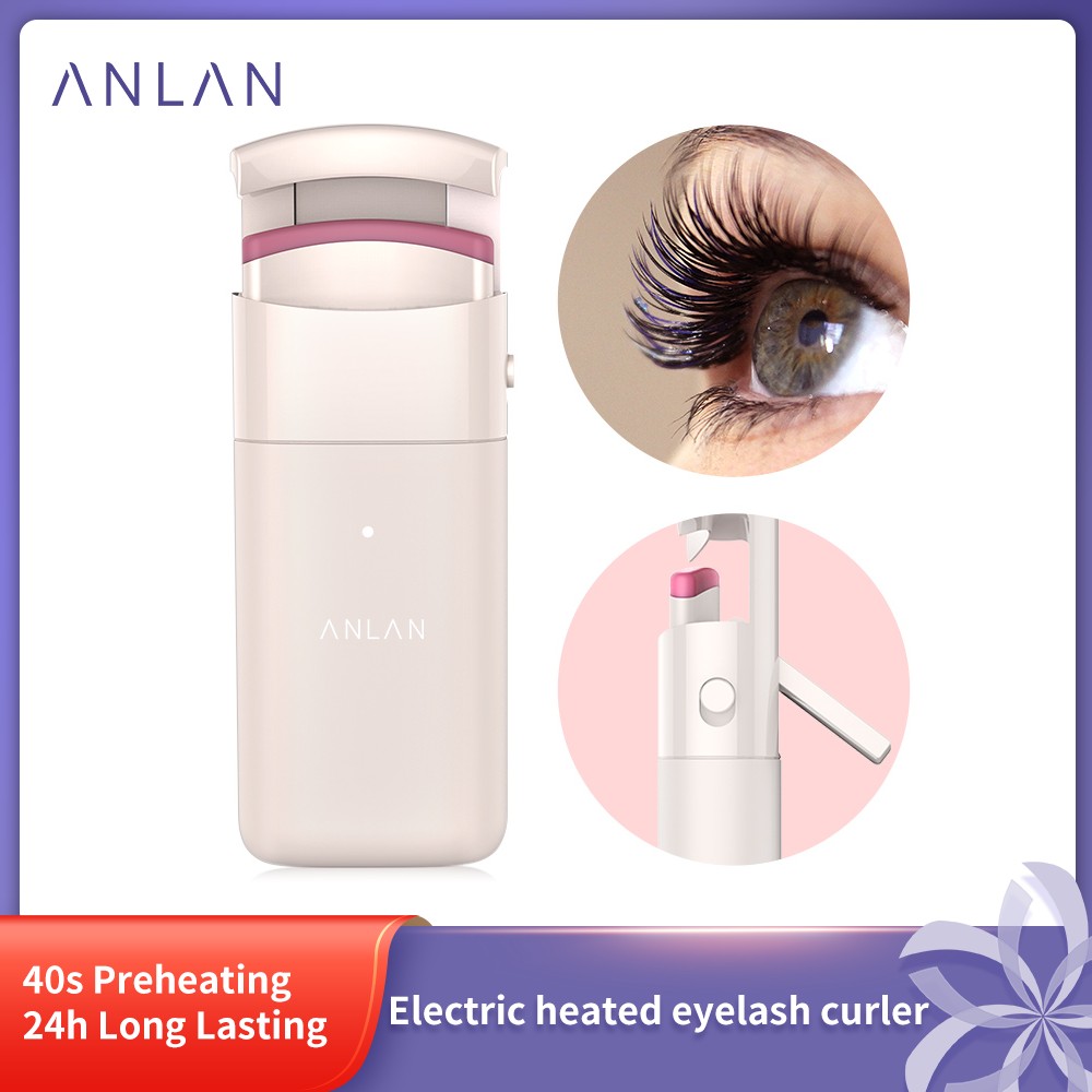 ANLAN Electric Heated Eyelashes Curler Long Lasting Curl Electric Eye Lash Perm Eyelashes Clip Eyelash Curler Device Makeup Tools