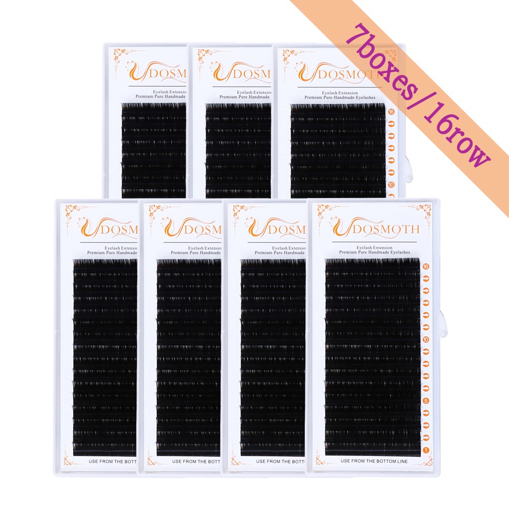 7 trays 16 rows/individual case mink false eyelashes blocking false eyelashes extension individual false eyelashes