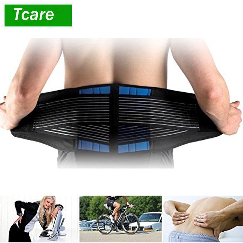 Tcare Adjustable Neoprene Double Pull Lumbar Support Lower Brace Pain Relief Waist Band S-6XL Plus Size,Unisex Back Lumbar Belt