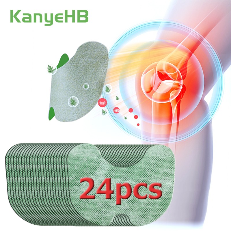 24pcs/2bags Knee Plaster Sticker Wormwood Extract Knee Joint Pain Relieving Pain Patch Knee Rheumatoid Arthritis Body Patch A310