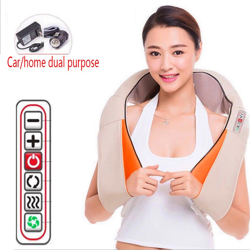 U Shape Electric Massage Shawl Infrared Heated 4D Kneading Car/Home Massage Device Shiatsu Back Neck Shoulder Body Care Tool