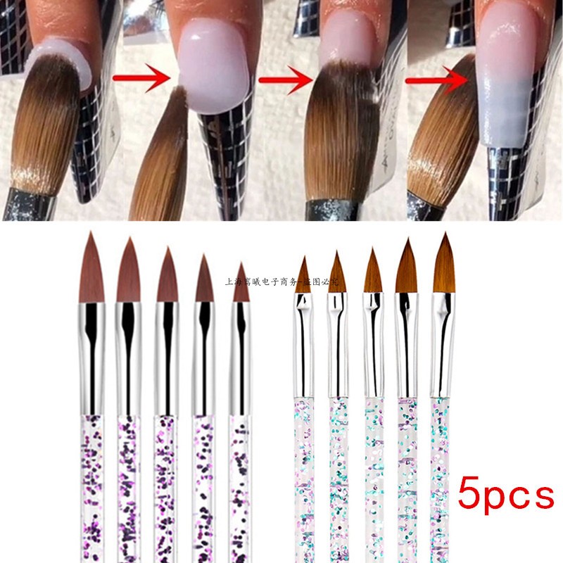 Hot Sale New 2021 5pcs Nail Brush Set Embossing Dotting Drawing Painting UV Gel Carving Pen Acrylic Beauty Nail Art Tools