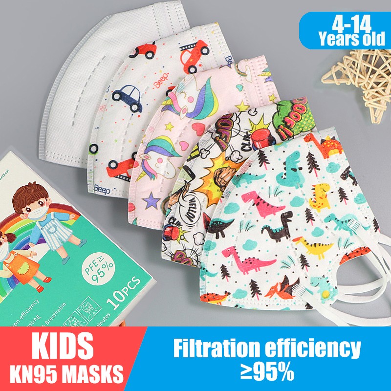 Baby KN95 Mask Unicorn 5 Layers Face Mask KN95S Respirator FPP2 Children Dinosaur Masks Individual Package Fast Delivery Neos