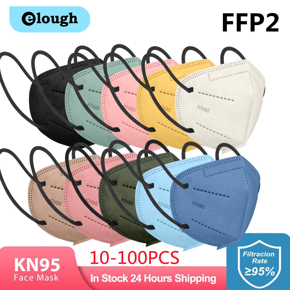 Morandi ffp2fan Adult KN95 Mascarillas FPP2 Face Mask 5 Layers Face Mask Ventilated FFP2 Respirator Mouth Mask KN95 Color