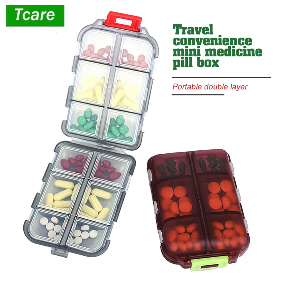 Tcare Travel Pill Organizer Moisture Proof Box for Pocket Purse Daily Pill Case Portable Medicine Vitamin Holder Container