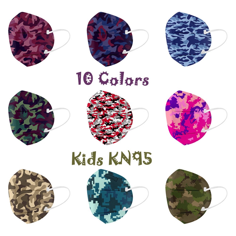 10/50pcs Children Camouflage Printed KN95 Masks ffp2 Mask 5 Layer Mouth Mask Reusable KN95 Respirator FPP2 Masque KN95 Certified