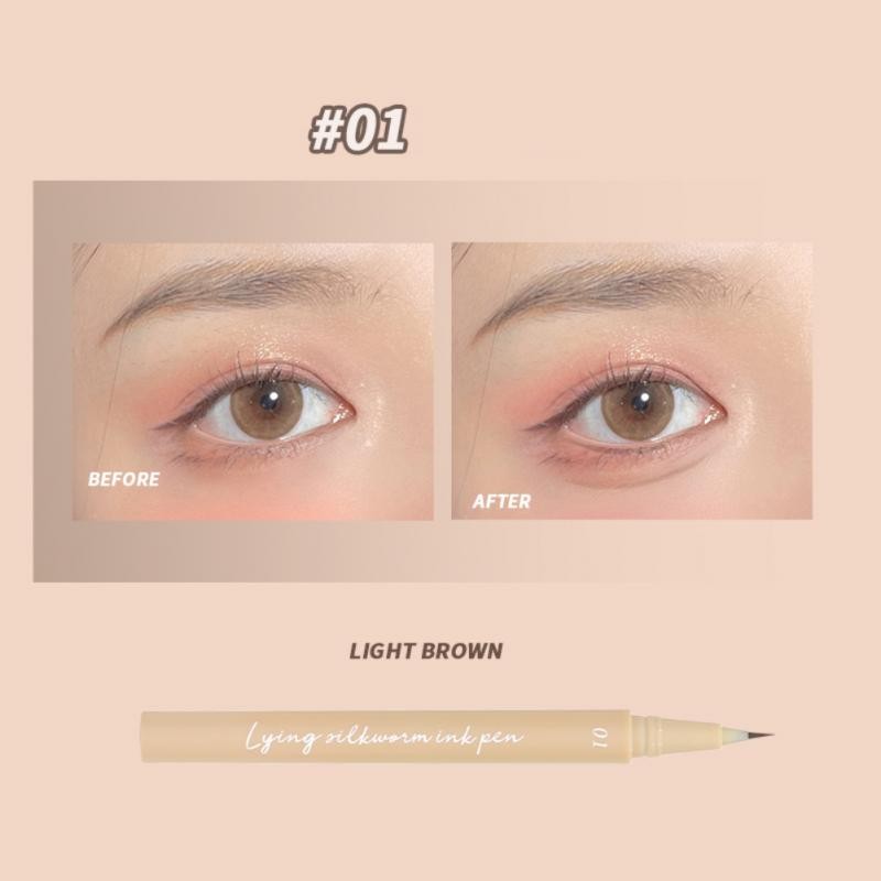 Professional Matte Brown Lying Silkworm Pen Liquid Eyeliner Pen Fast Drying Long Lasting Eye Beauty TSLM1