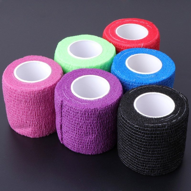 6pcs Disposable Self-Adhesive Elastic Bandage For Handle Grip Tattoo Tube