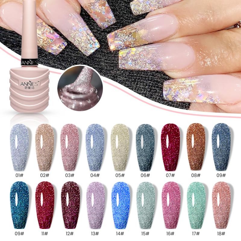 2022 New Gel Nail Polish Reflective Glitter For Nail Art Semi Permanent Soak Gel UV LED Varnish Base Matte Coated Nail Art Tool