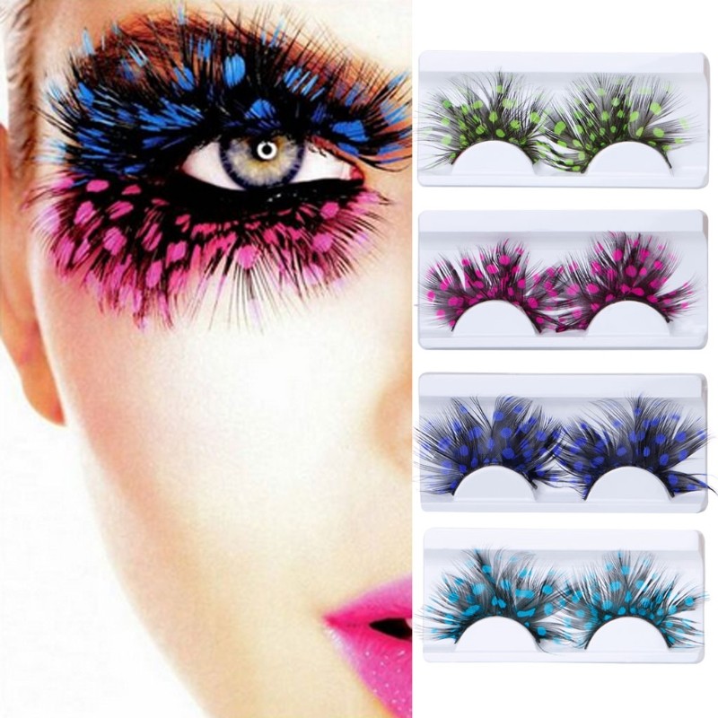 1 Pairs False Feather Eyelashes Exaggeration Ballet Masquerade/Party Feather Eyelashes Special Art School