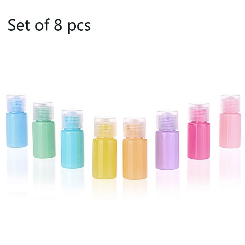 8pcs 10ml Macaron Candy Color Refillable Empty Cosmetic Bottles Sample Pump Vial Container Cream Lotion Storage Pot