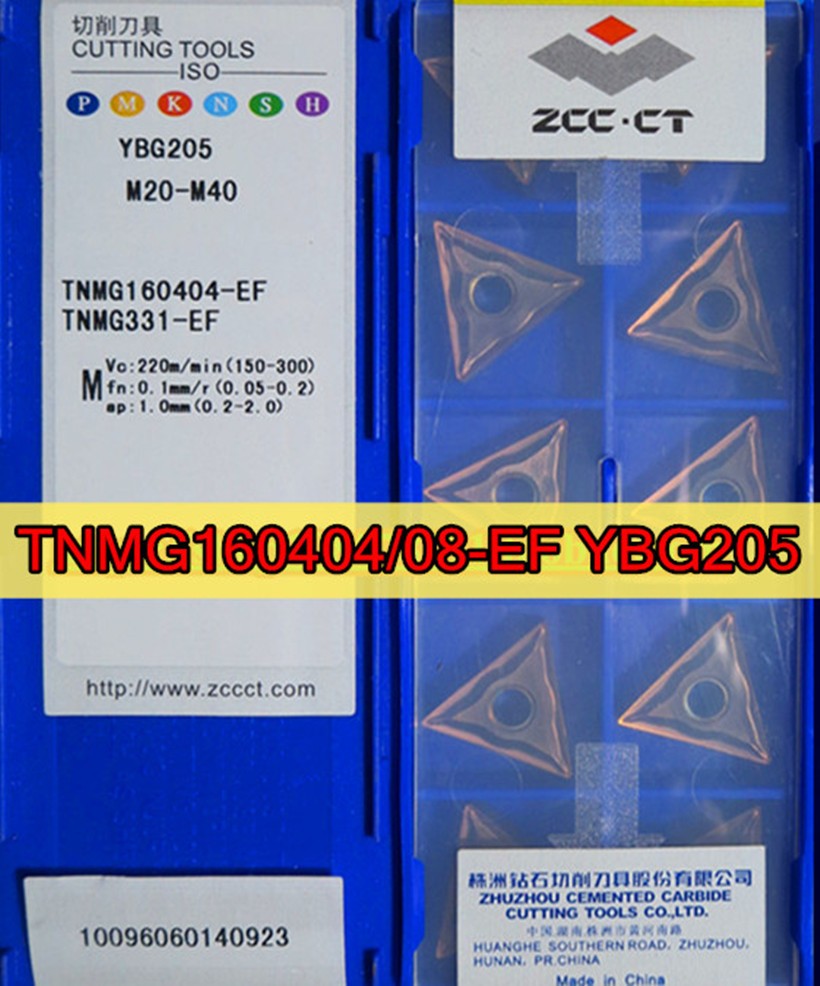 TNMG160404-EF TNMG160408-EF YBG205 100% original ZCC.CT carbide insert YBG205=M20-M40 Handle: stainless steel.