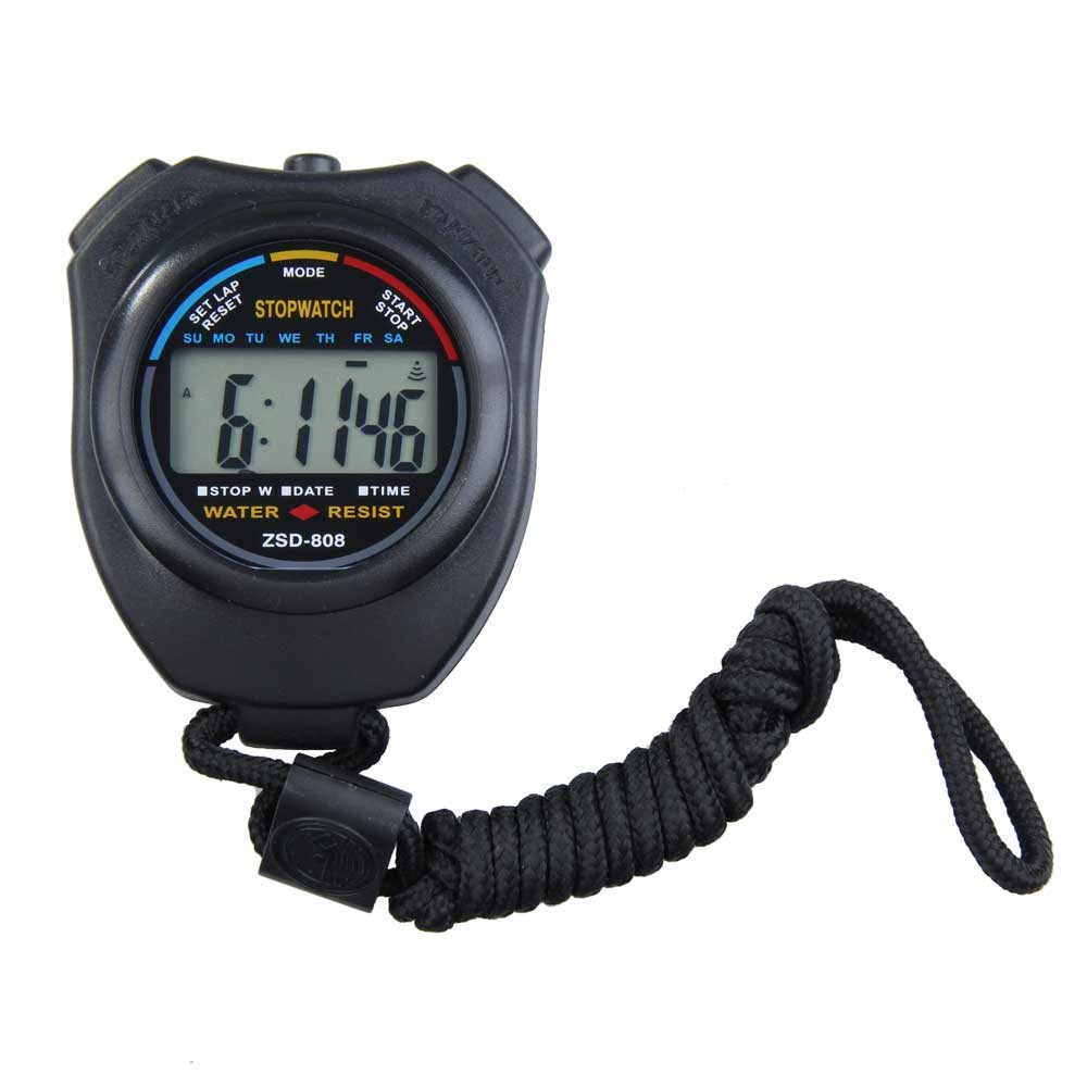 New Classic Waterproof Digital Professional Portable LCD Handheld Sports Stopwatch Timer Stop Watch With Chain For Sports