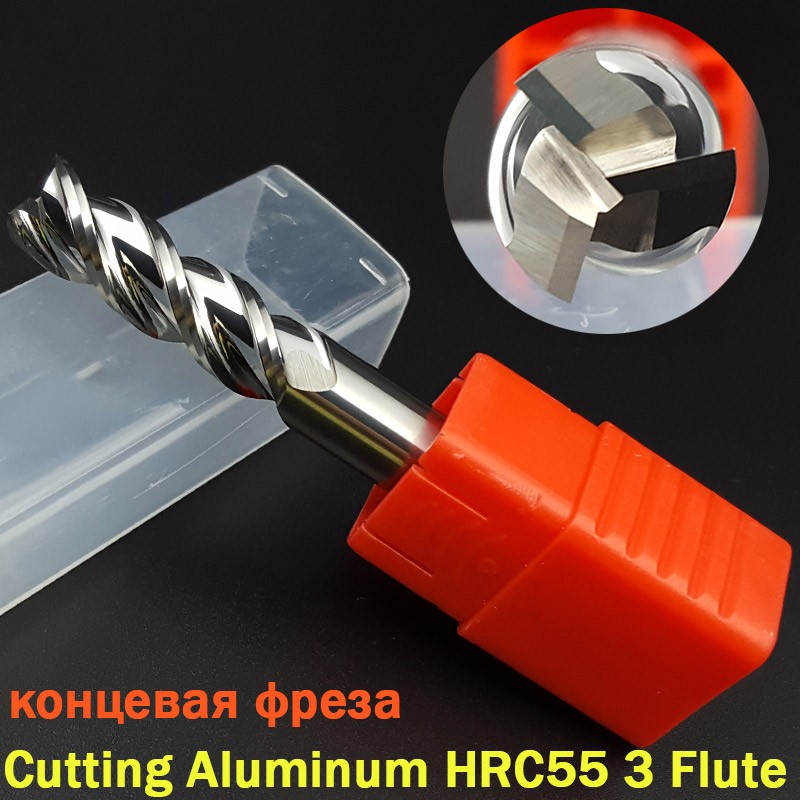 1pc HRC55 Cutting 3 Flute 4mm 5mm 6mm 8 12mm Alloy Mill Tungsten Steel Cnc Milling Cutter End Mill Carbide For Aluminum Copper