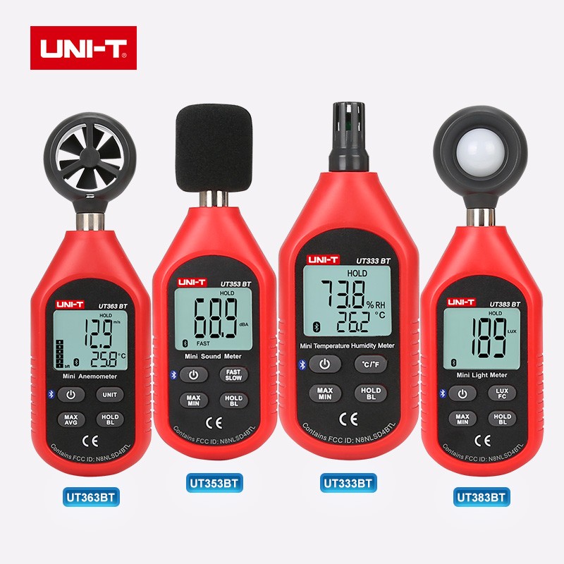 UNI-T UT333BT UT353BT UT363BT UT383BT Digital Humidity Meter Mini Anemometer Light Meter Lux Digital Sound Meter