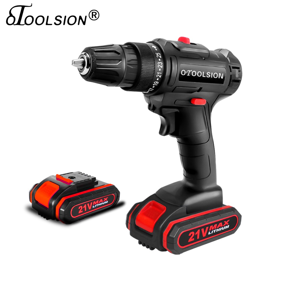 otool sion 21V Rechargeable Electric Gun Electric Drill Cordless Electric Drill Forward Reverse Electric Screwdriver Woodworking Tools