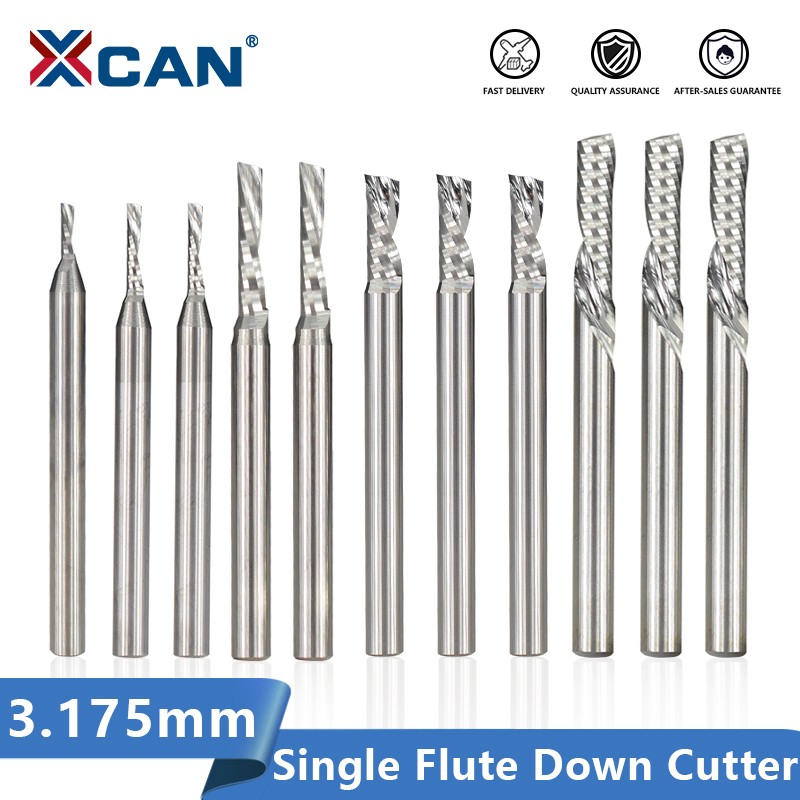 XCAN-آلة قطع كربيد واحدة ، 3.175 مللي متر (1/8 بوصة) ، جهاز التوجيه CNC ، قطر 1-3.175 مللي متر ، لقطع الألومنيوم