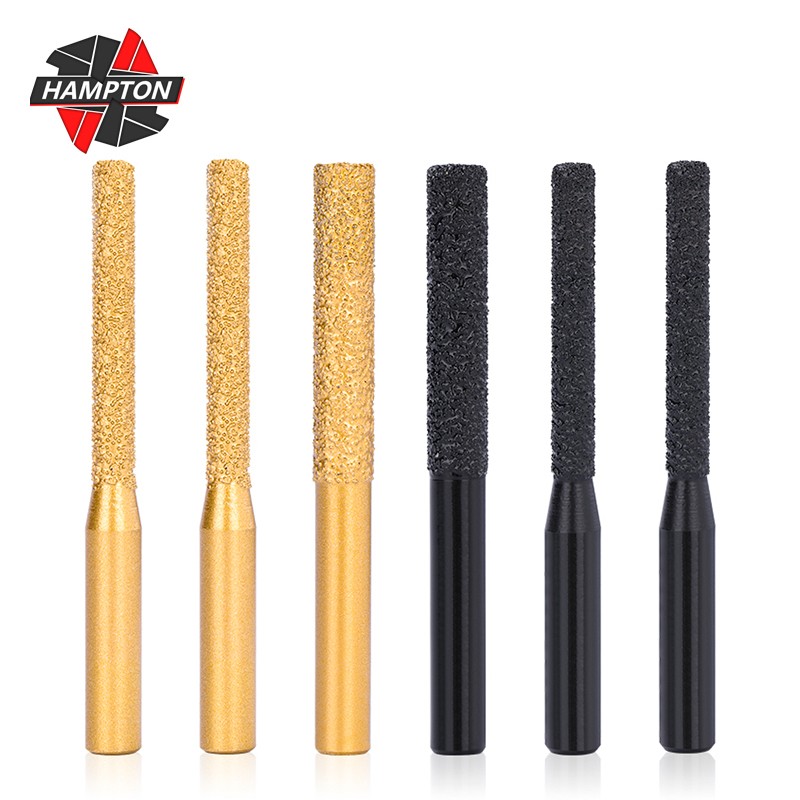 Hampton Brazed Diamond Router Bit Straight Shank Milling Cutter for Stone Quartz Marble Granite Ceramic Tile Trimming Machine