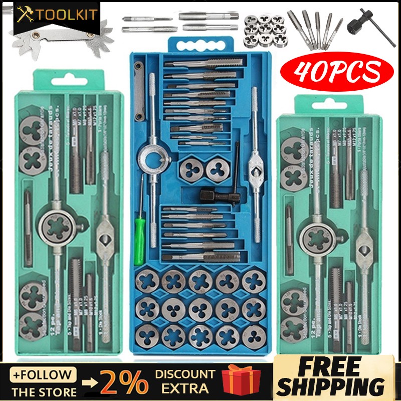 Multifunctional NC Screw Tap and Die Set External Thread Cutting Tapping Tool Hand Kit Thread Screwdriver Screw Tap Die