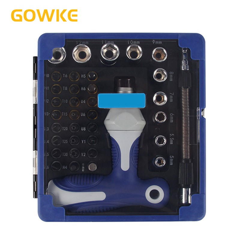 GOWKE Screwdriver 38 in 1 Ratchet Screwdriver Set Multifunction Computer Disassembly Screwdriver Chrome Vanadium Steel Tools