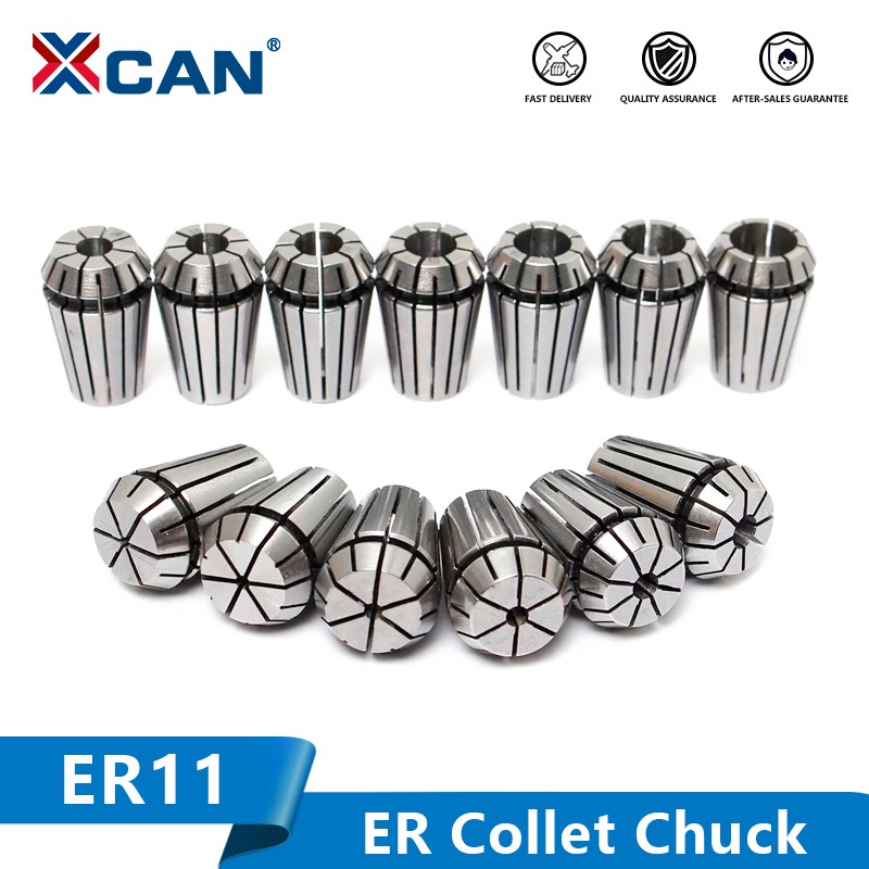 XCAN Metal Cylinder ER11 Collet Chuck 1-7mm CNC Router Spring Chuck for CNC Engraving Machine and Milling Lathe Tool Holder