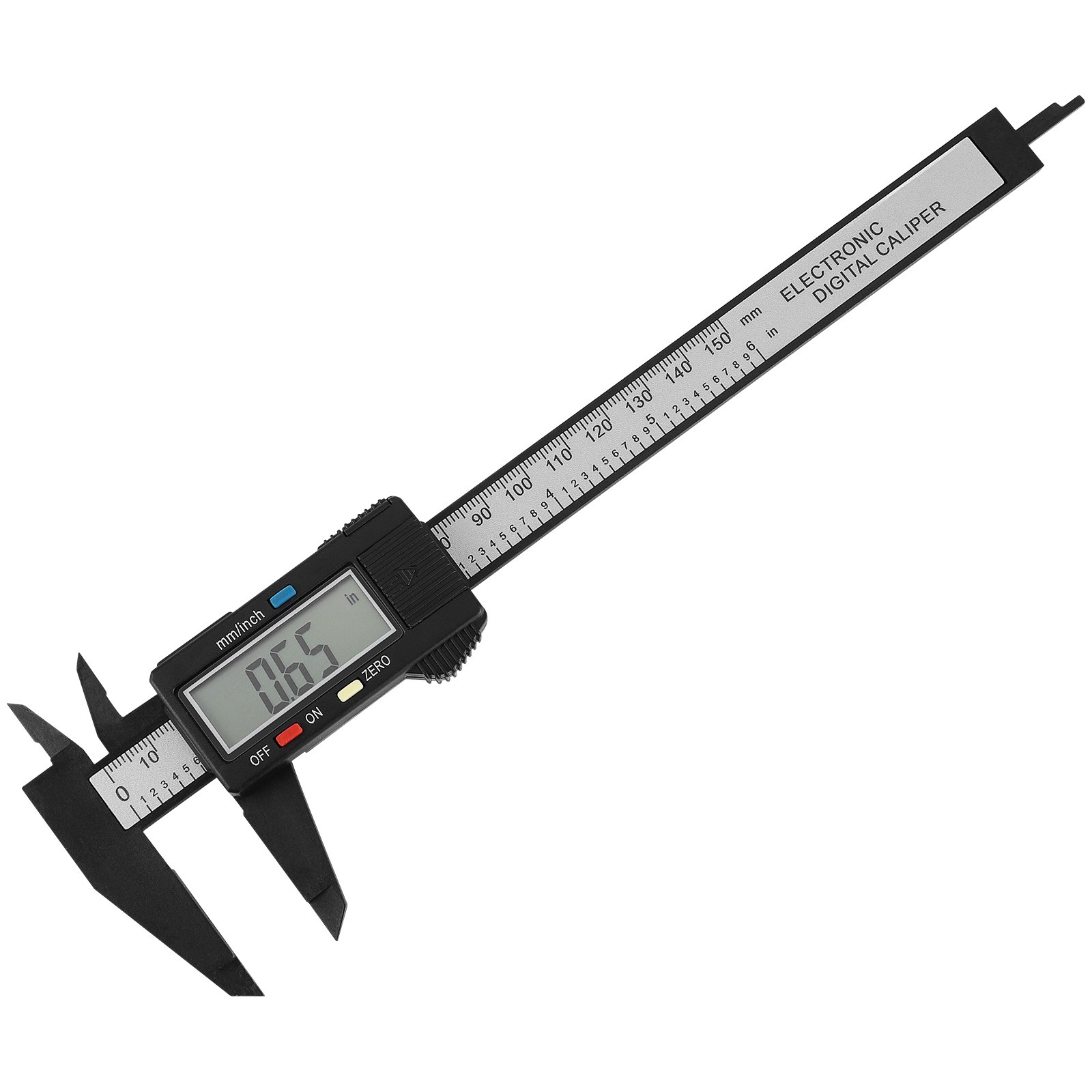 Electronic digital caliper digital caliper plastic fiber body with 0-6 inch/mm large LCD display vernier caliper