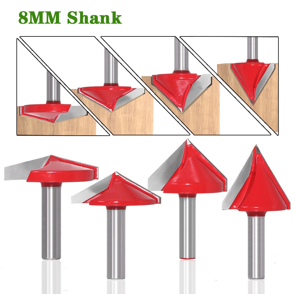 8mm Shank V Shape Groove Router Bit CNC Solid Carbide End Mill 60 90 120 150 Degree Woodworking Milling Cutter Carving Bits