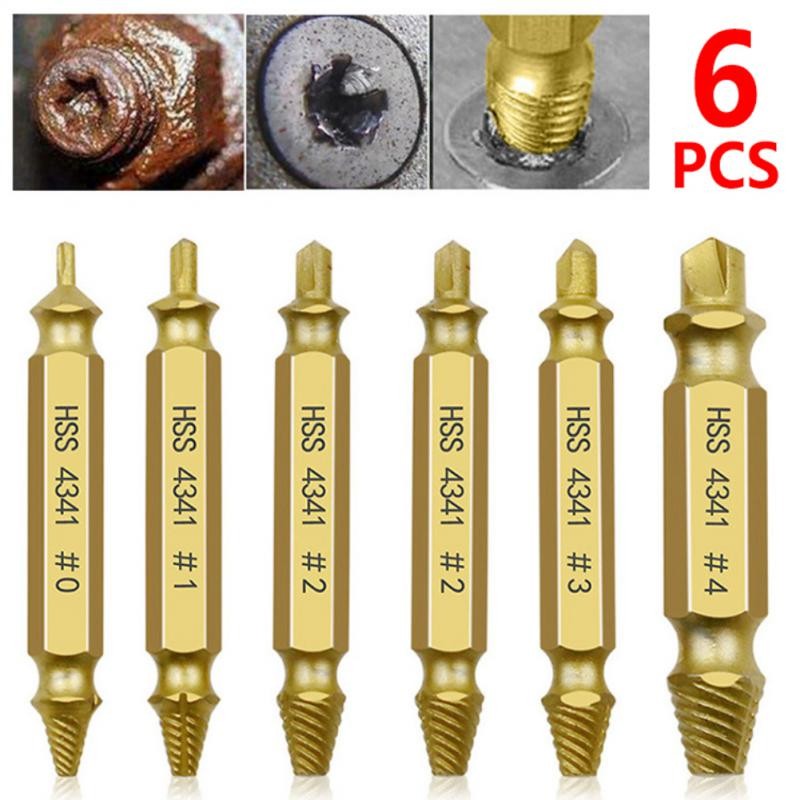 6pcs Damaged Screw Extractor Speed ​​Drill Bits Tool Set Bolt Break