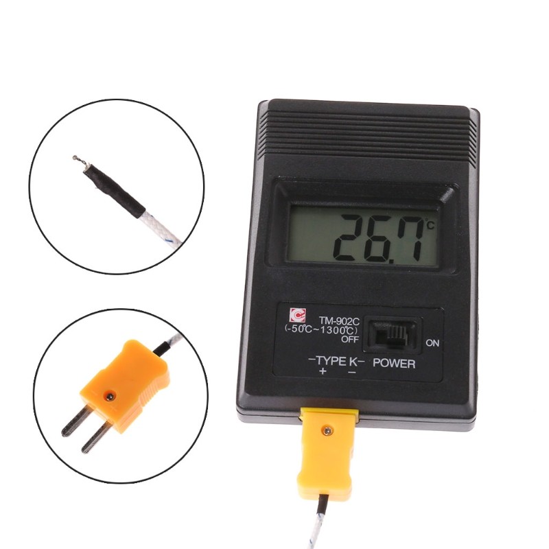 Temperature Meter K Type LCD Digital Thermometer with Thermocouple Probe -50 -1300 Degree