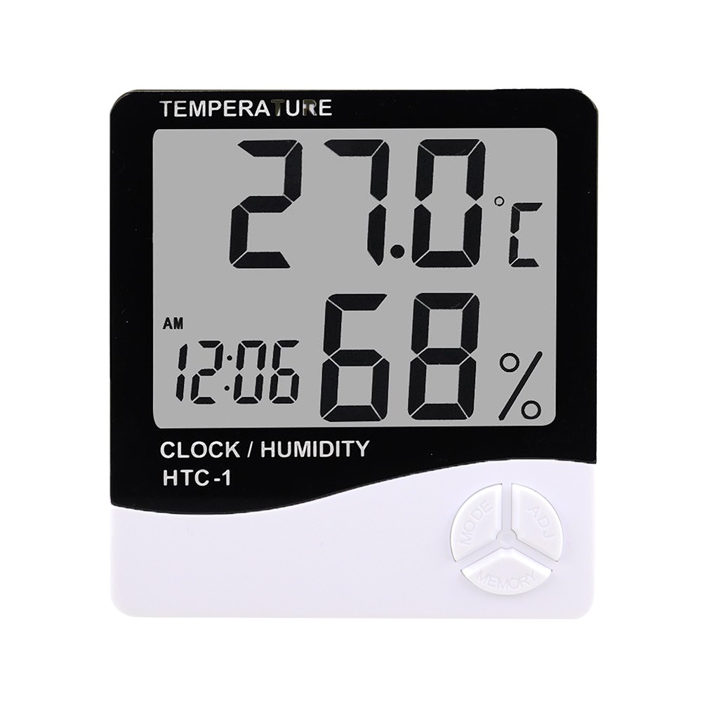 LCD Digital Temperature Hygrometer HTC-1 HTC-2 Home Indoor Outdoor Hygrometer Thermometer Weather Station With Clock