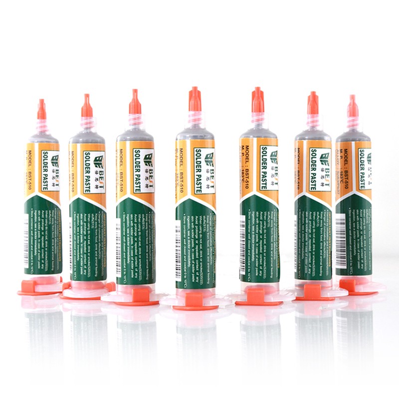 38g BGA Tin Soldering Paste Lead 10cc Syringe Liquid Flux Soldering Tool Medium Temperature Melting Point 183C Tin Soldering Paste