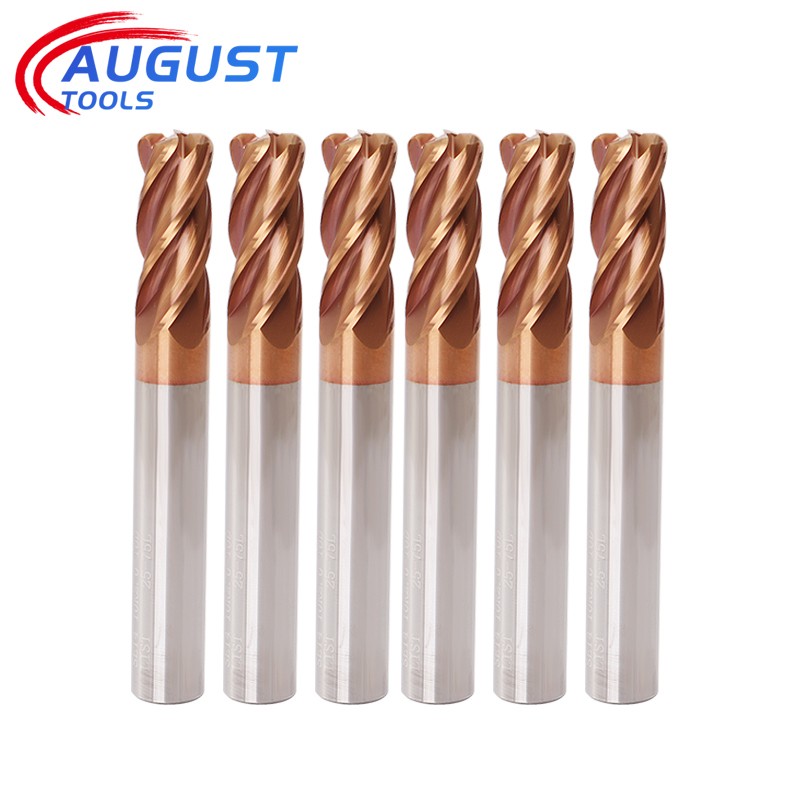 AUG Tool Corner Radial End Mill CNC R Bull Nose Milling Cutter Tungsten Carbide Steel Metal Router Tool R0.5 R1 4 Flutes