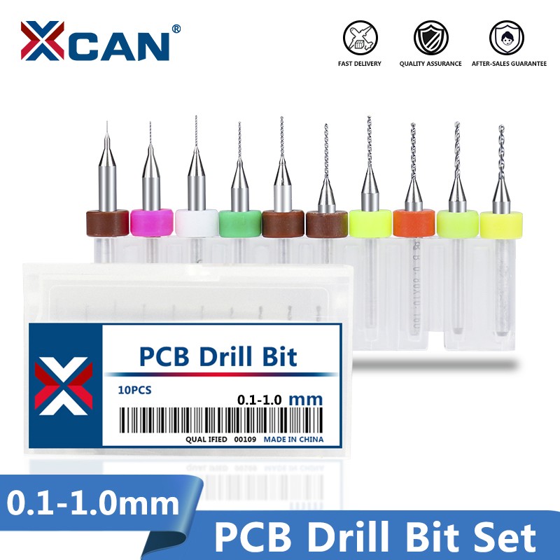 XCAN PCB Drill Bit 0.1-1.0mm Tungsten Carbide Mini Drill Bit for Circuit Board Printing