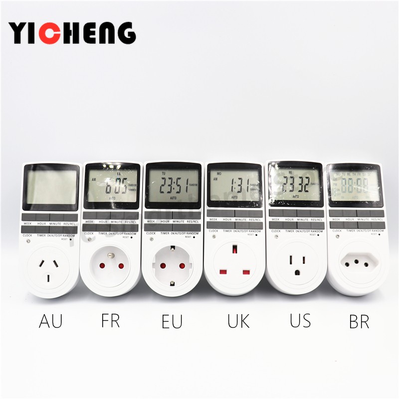 Big Screen Timer EU US UK Kitchen Socket Timing Switch Electronic Timer AU BR FR